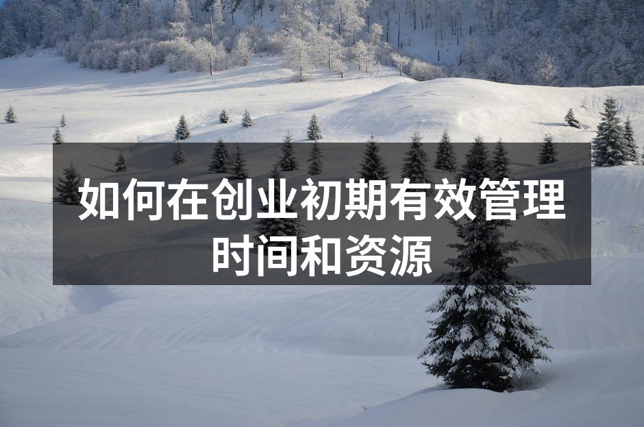如何在创业初期有效管理时间和资源